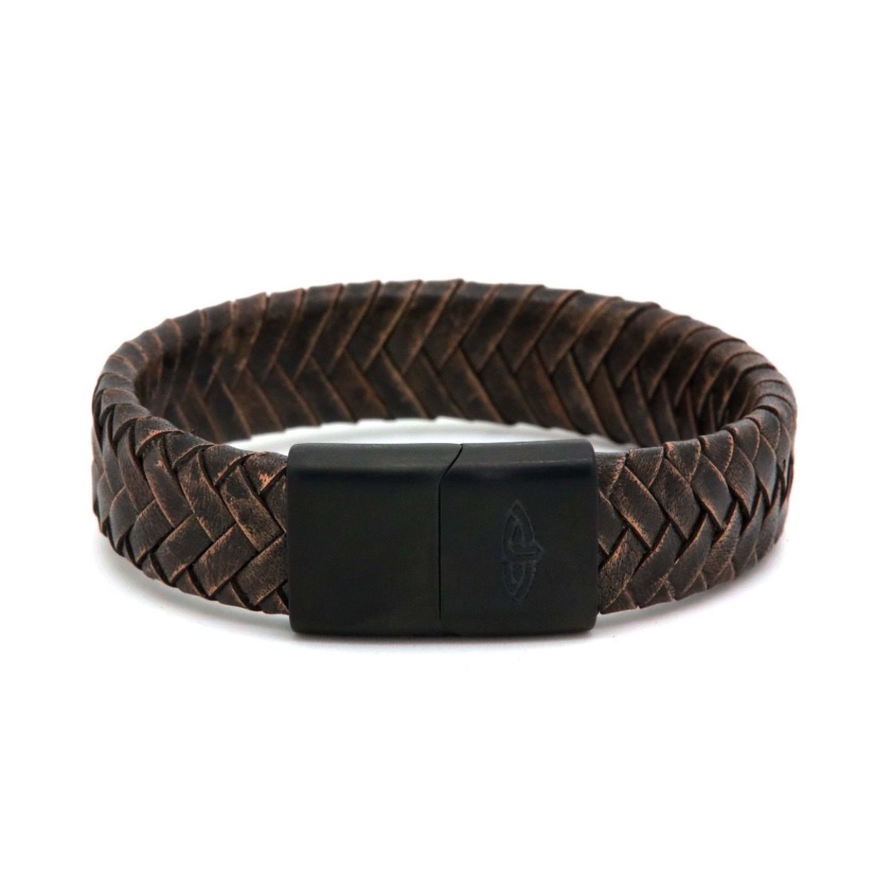 Karma Heren Armband Leer Bruin met zwart maat 21