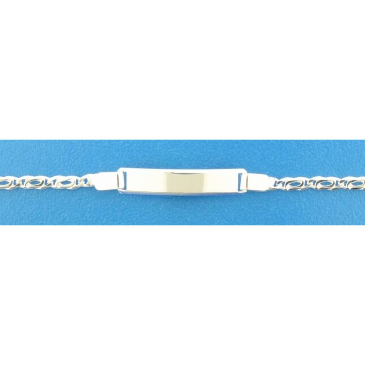 Zilver gerhodineerd graveer armband plaat 6mm 18cm 