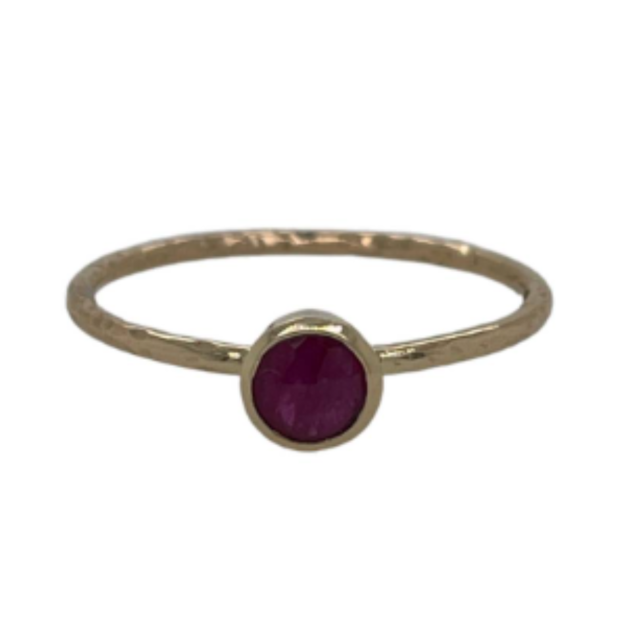 ROSE GOUDEN RING 14 KT MET ROOSGESLEPEN ROBIJN
