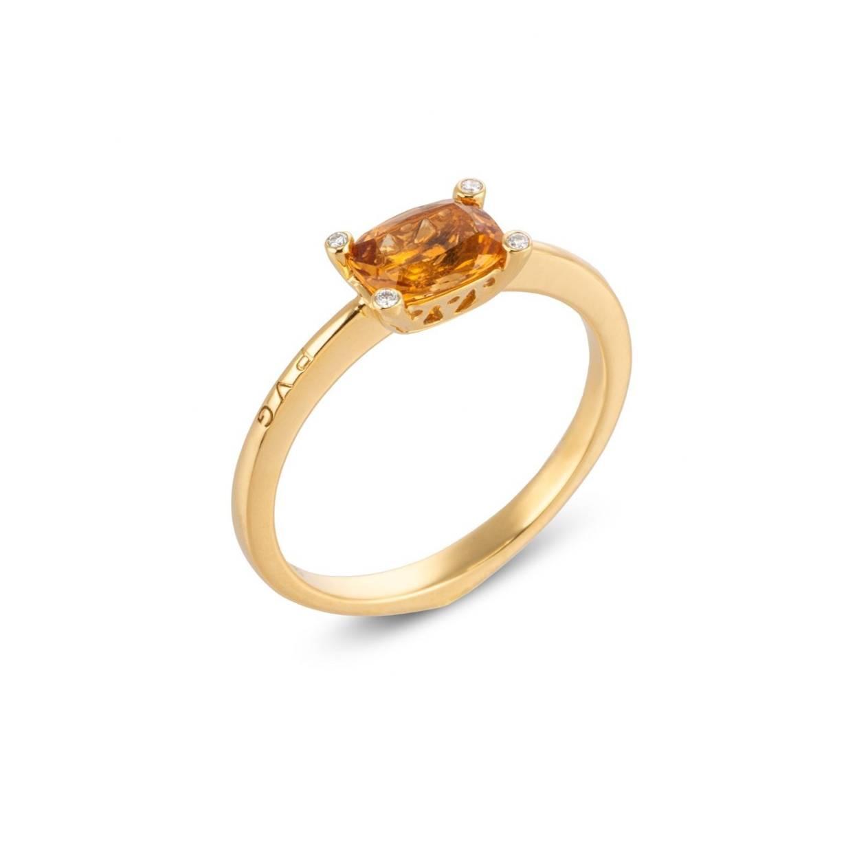 18 krt gouden ring met citrien en briljant