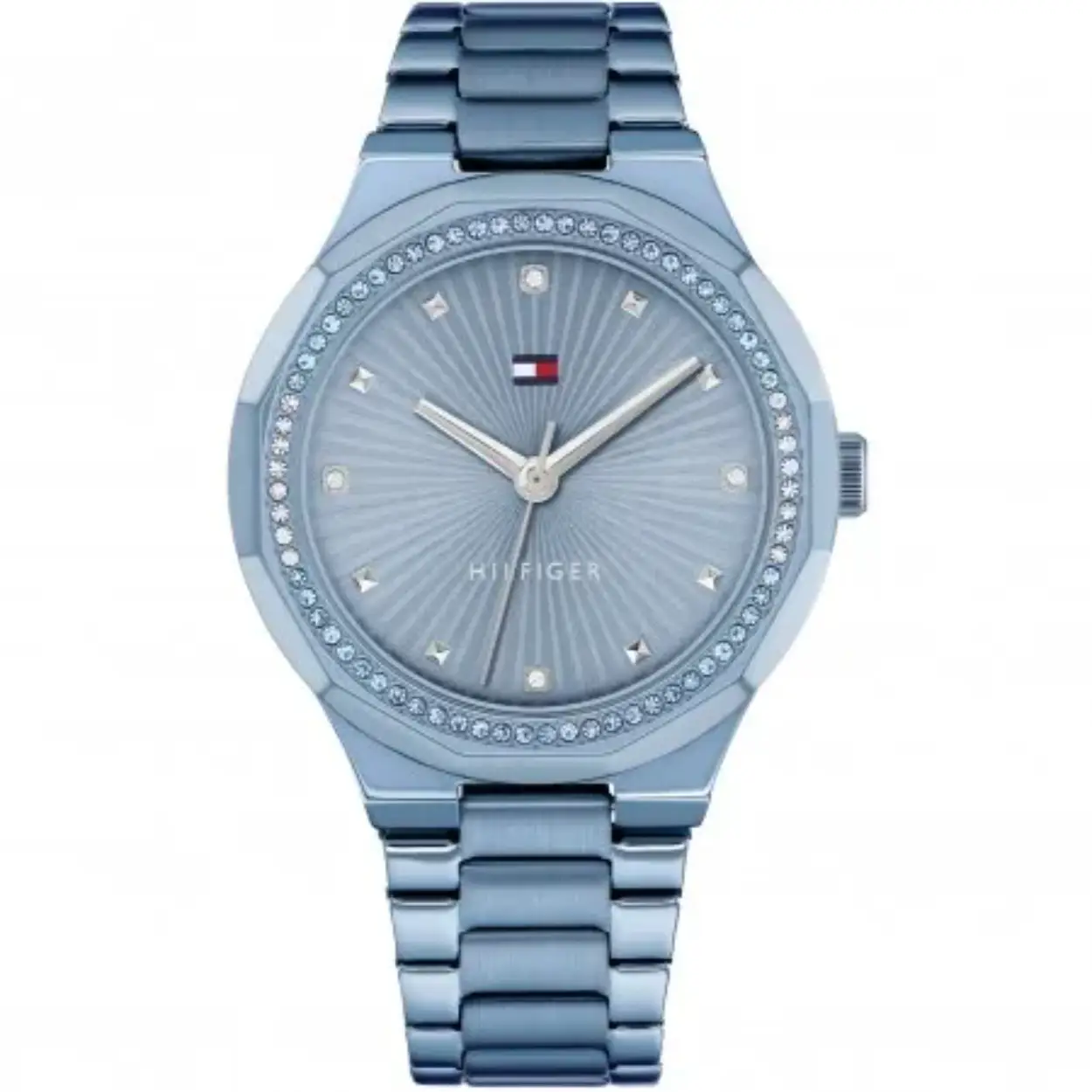Tommy Hilfiger TH1782724 Horloge Dames Staal IJs Blauw 36mm
Dit specifieke horloge van Tommy Hilfiger uit de Piper serie met artikelnr: TH1782724 is een luxe sportief dameshorloge die niet in je collectie mag ontbreken. Het stalen dameshorloge heeft een ronde ice blauwe kast met een bezel vol kristallen en een ijs blauwe sunray wijzerplaat. De uren worden tevens weergegeven met kristallen. De ijs blauwe schakelband is op lengte verstelbaar en heeft een vouwsluiting. Het horloge heeft een mineraalglas, een doorsnee van 36mm en is 3ATM.  

Het merk:
Sinds de lancering van het merk in 1985 is Tommy Hilfiger wereldwijd bekend geworden als pionier van de klassieke Amerikaanse coole stijl. Geïnspireerd door de iconische popcultuur en het Amerikaanse erfgoed. De dames en herencollectie van dit seizoen bestaan uit minimalistische silhouetten en rustieke lederen details. De herenhorlogecollectie biedt iconische uurwerken met roestvrijstalen, lederen en siliconen banden.

Specificaties:
- Mineraalglas
- Ronde kast 36mm
- IJs blauwe horlogekast
- IJs blauwe wijzerplaat met kristallen
- IJs blauwe schakelband 
- 3ATM