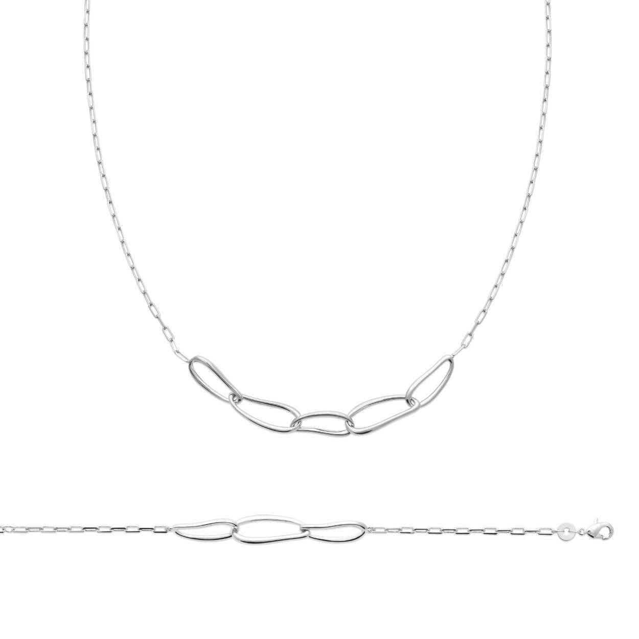 hoogste gehalte echt zilveren armband met eventueel ook nog een prachtig collier uit deze set, maakt je outfit helemaal compleet