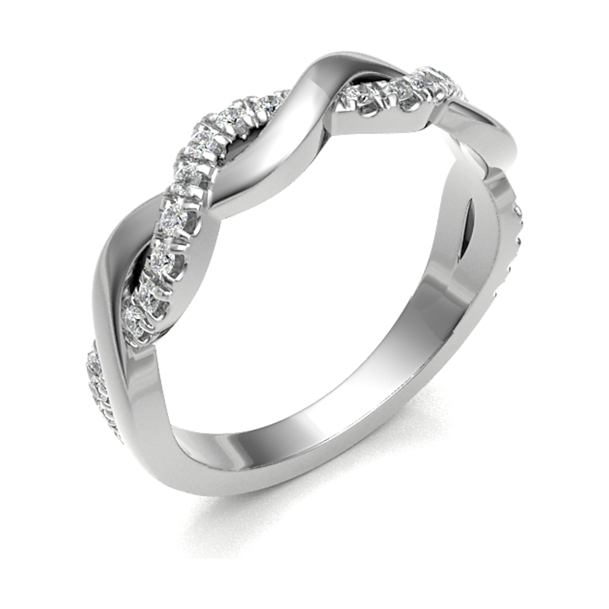 18k witgouden diamanten ring met 0.17 caraat, Twist. 