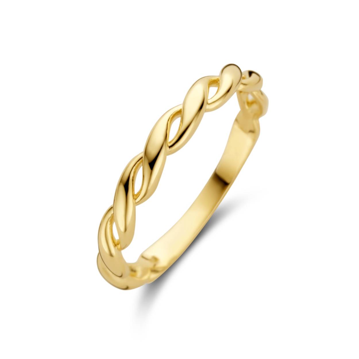 gouden ring, vlecht mt17,5