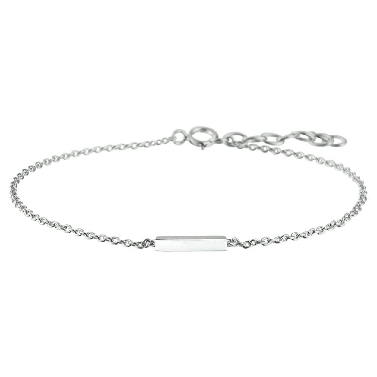 Gerhodineerd zilveren armband met een balkje.