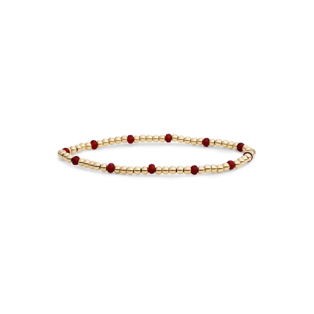 Sparkling Jewels Armband Ruby Quartz Reverse Roundel Gold SBG-GEM50-MIX-FCTRDL