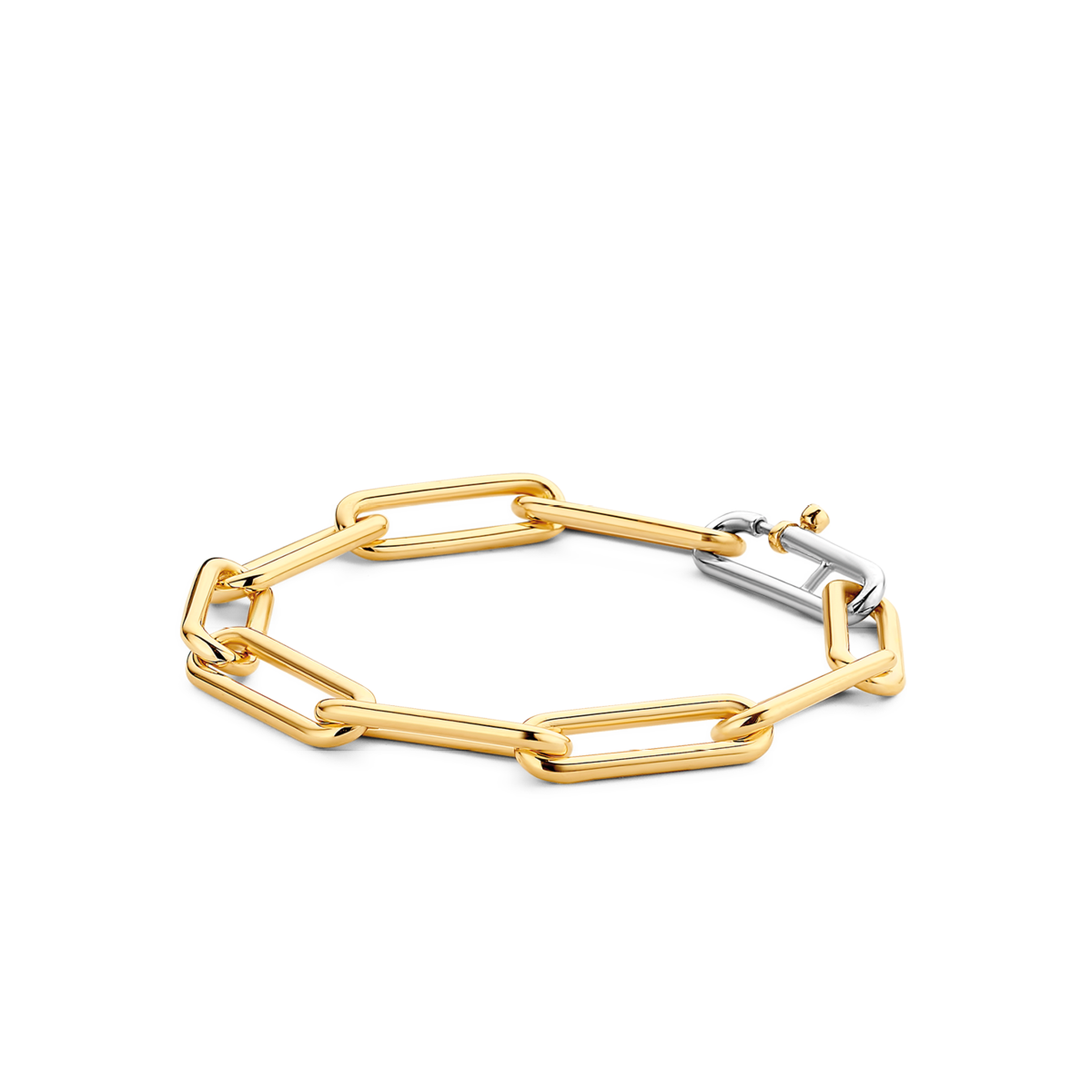 Deze zilveren TI SENTO - Milano 2926SY closed forever armband is met haar gold plated schakels het perfecte vintage stuk. Haar gele lichten stralen feestelijke energie uit. Ze voegt een vleugje sophisticated edge toe aan elke look. Haar veiligheidsslot houdt haar de hele tijd bij je.