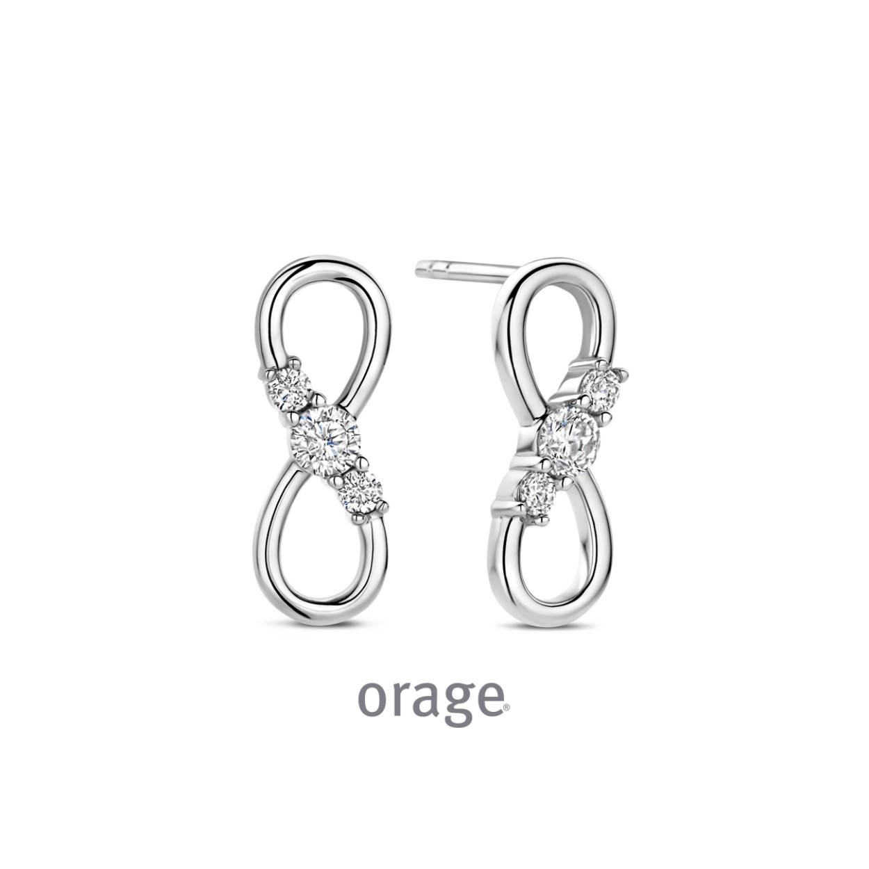 Zilveren oorstekers 'infinity' met zirkonia's van het merk Orage
Bijhorende collier en ring ook verkrijgbaar