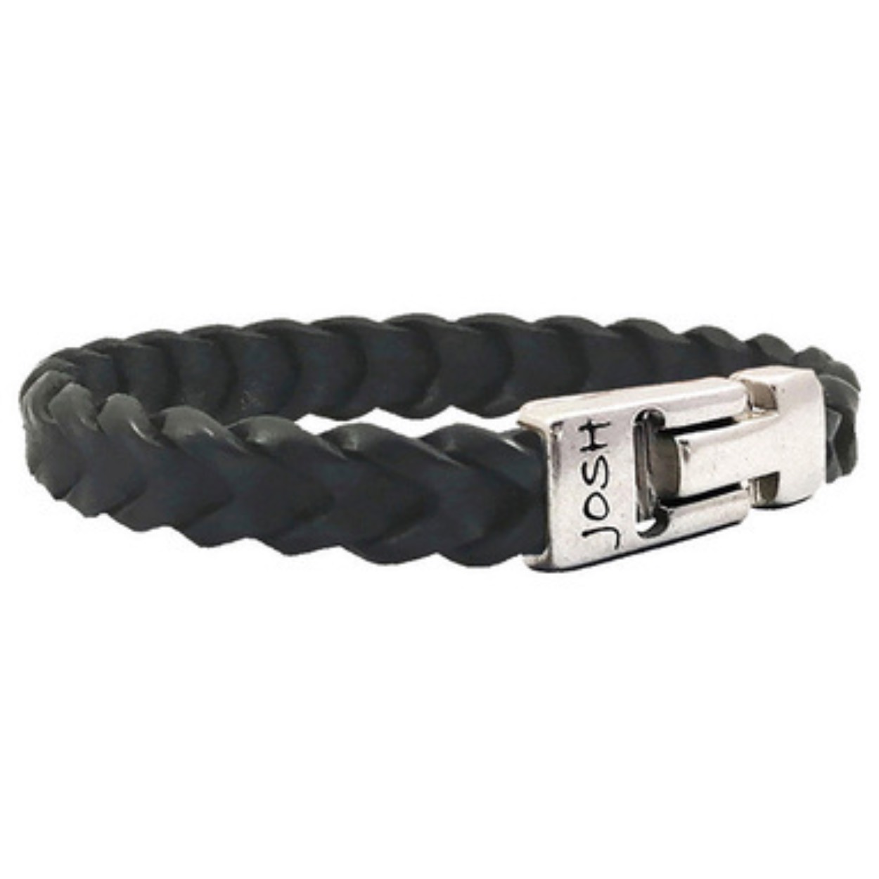 Dit is een prachtige Josh herenarmband gemaakt van metaal en leer. De kleur van dit armband is zwart en heeft een zilveren sluiting. De maat van dit sieraad is L.