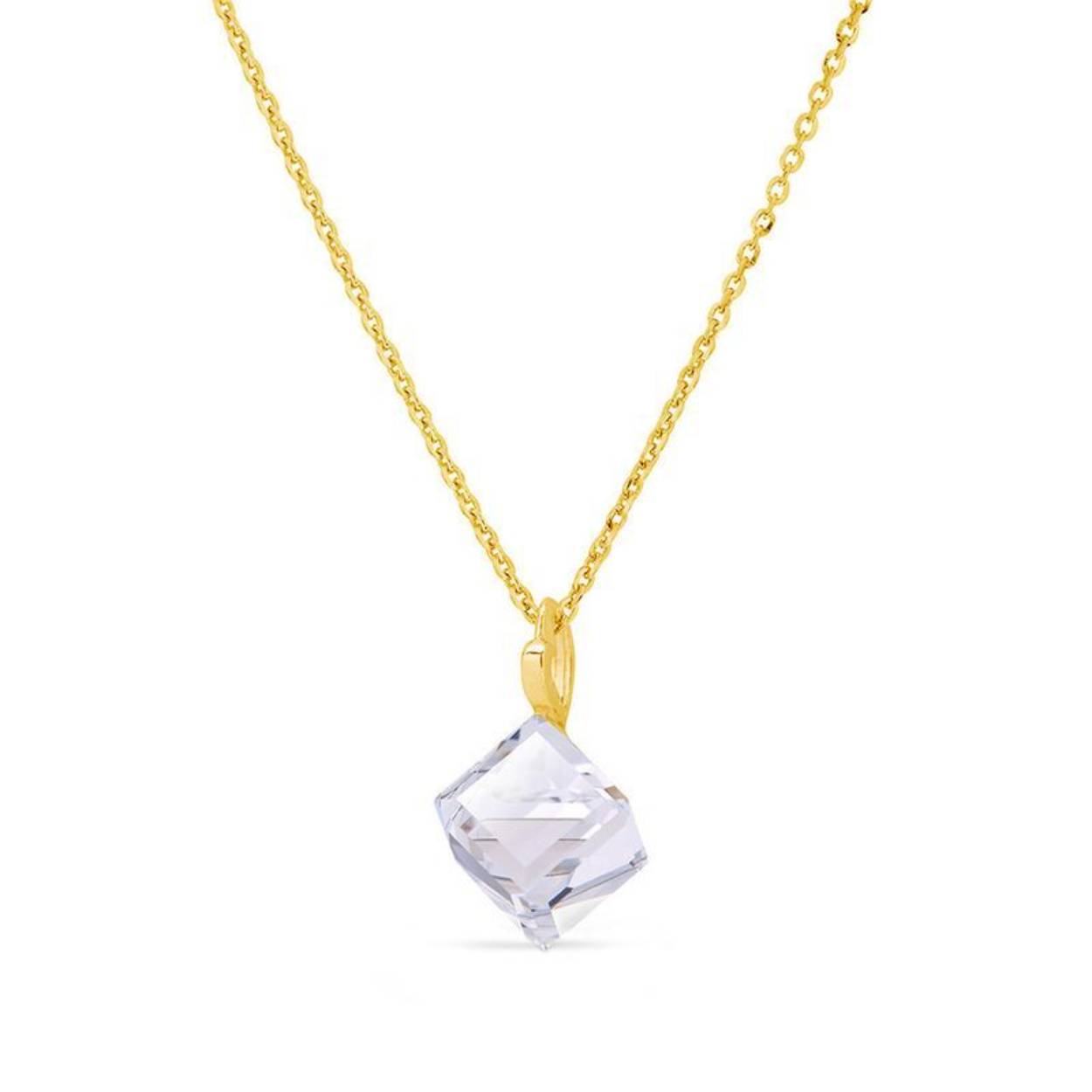Spark! Cube Gilded Necklace Crystal
Dit collier is gemaakt van echt zilver met een gold coating.