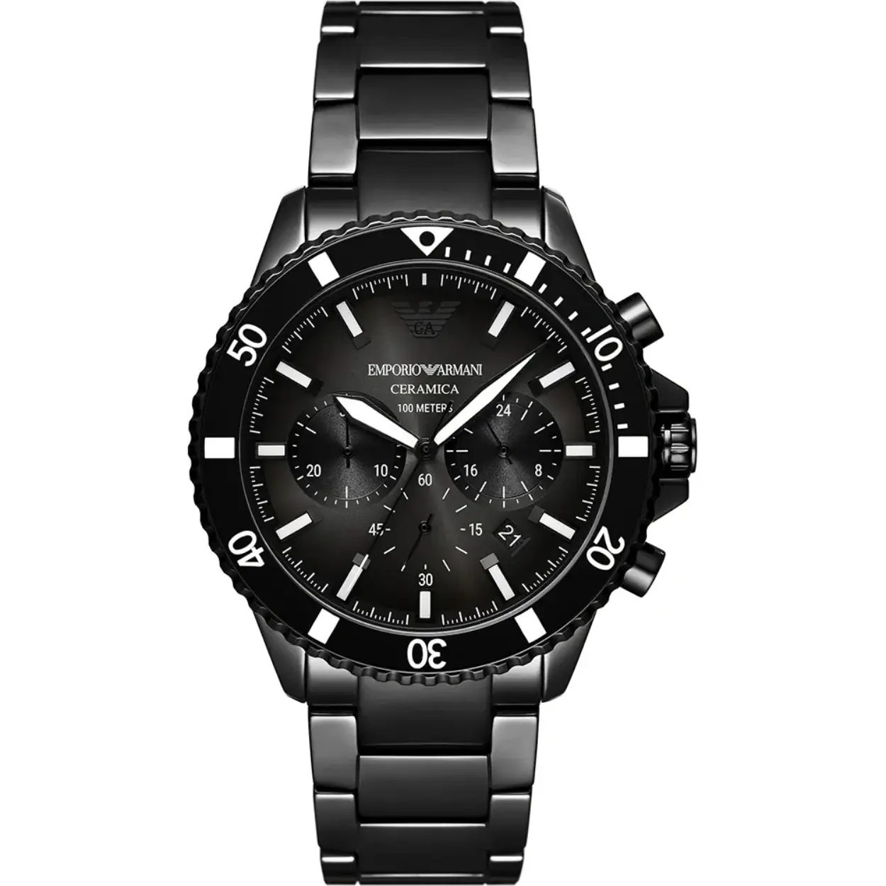 Dit Emporio Armani horloge heeft een Keramiek kast met een diameter van 43 mm en is voorzien van een Keramiek band. In de kast bevindt zich een Miyota kwaliteitsuurwerk en is afgewerkt met Mineraalglas.