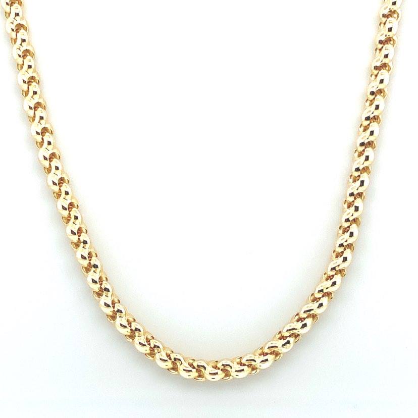 GOUDEN COLLIER  14KRT, BOLLE SCHAKEL 45CM