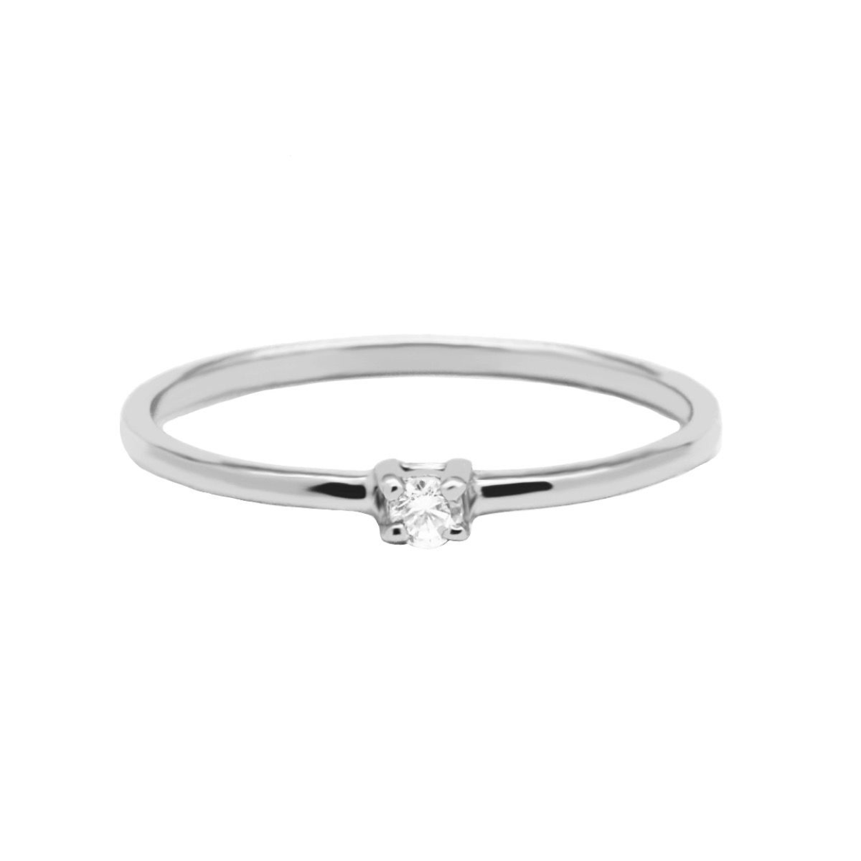 Ring Single Zirconia Silver R028S maat 50