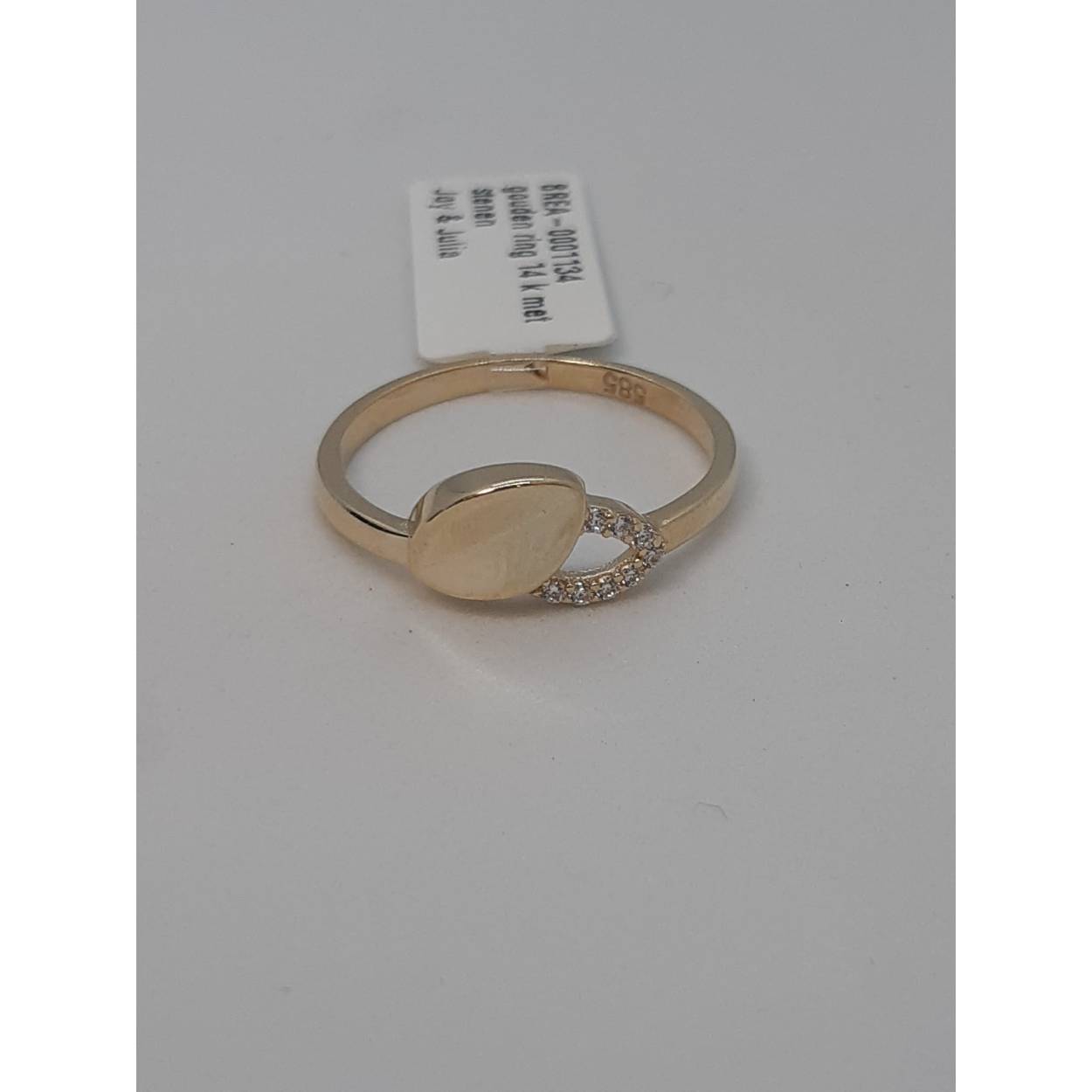 gouden ring 14 k met stenen