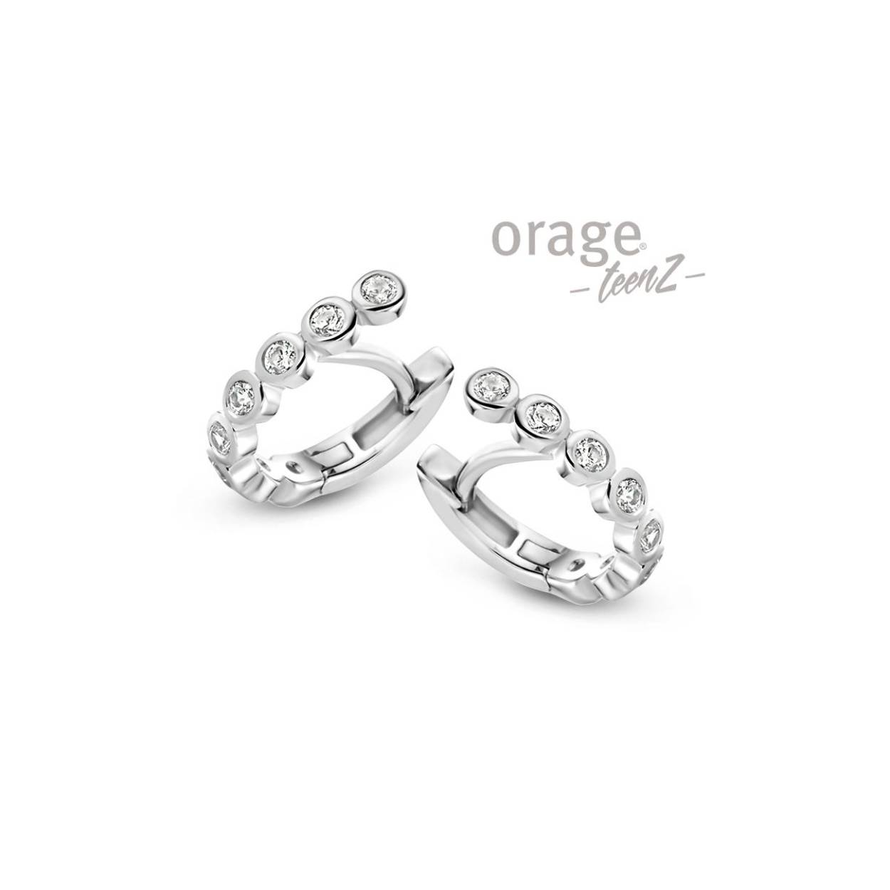 Orage creolen zilver zirconia