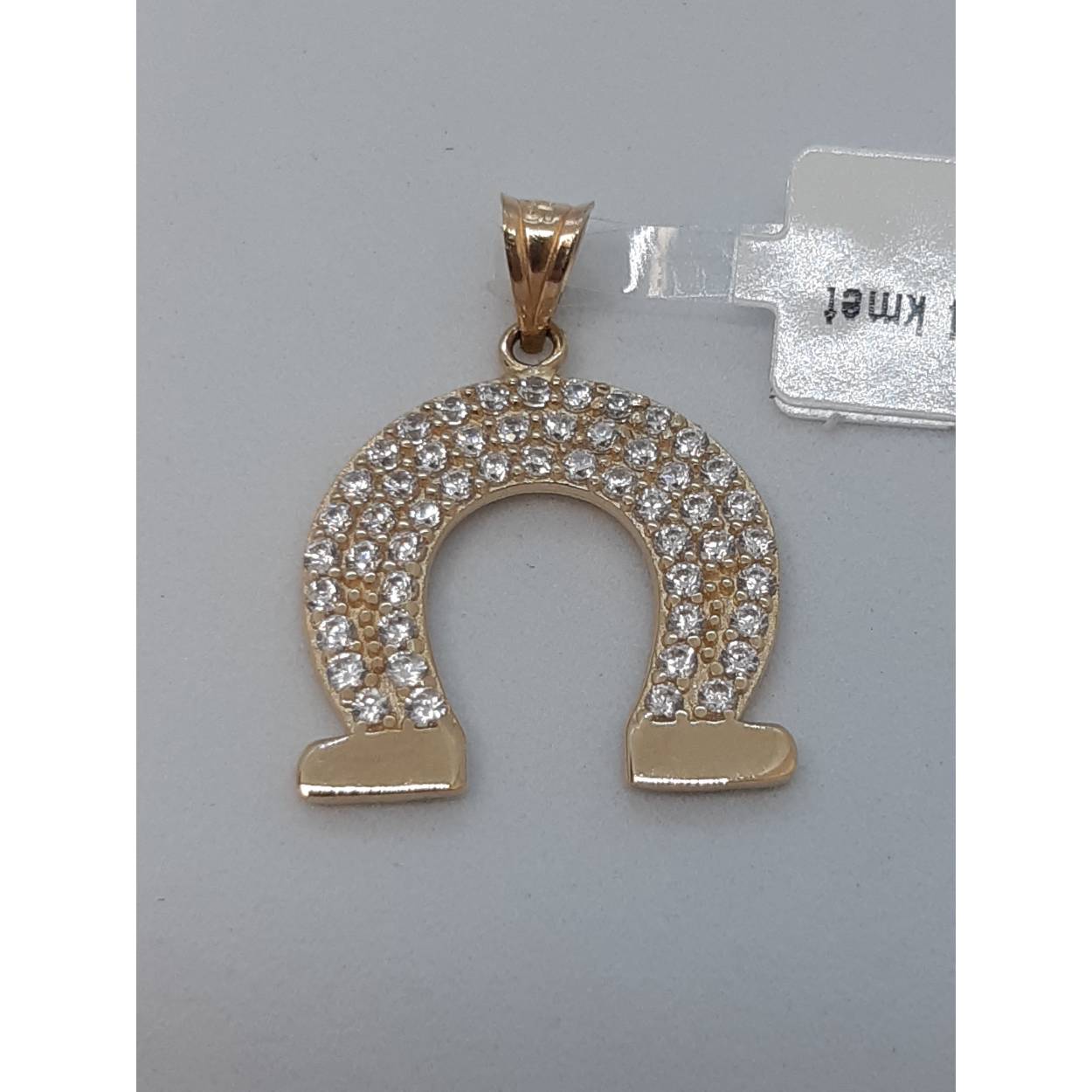 gouden hanger14 k met stenen