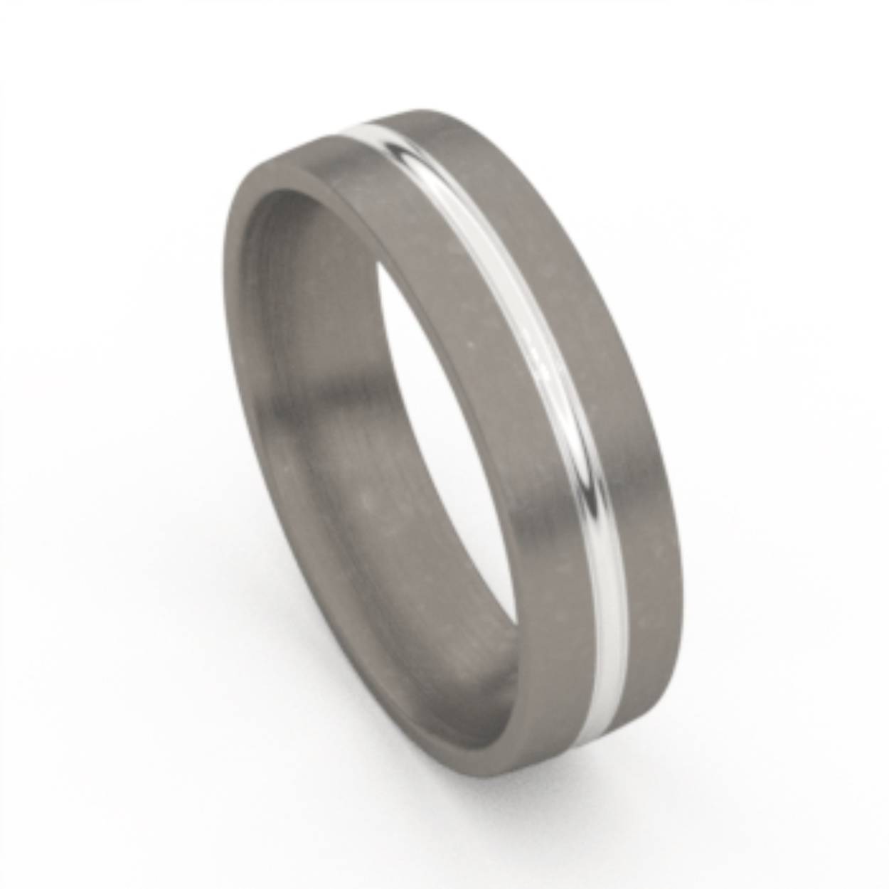 AuroDesign Titanium ring met 18krt. witgouden band.
Referentienummer: 489-W/60