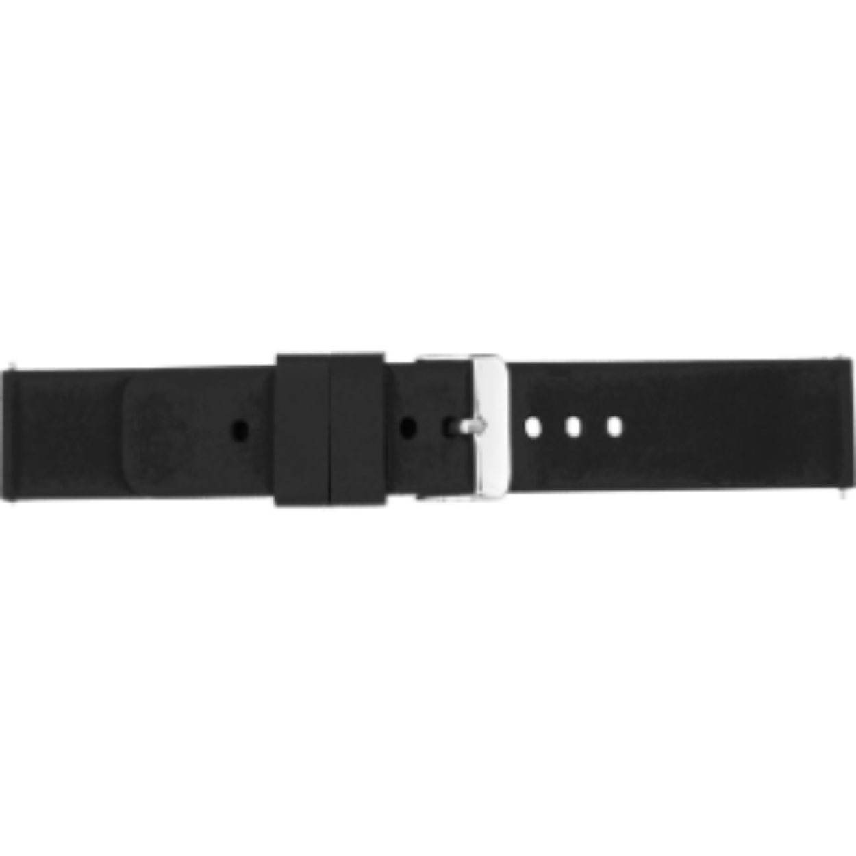 Horlogeband leder 890 zwart silicone 18mm