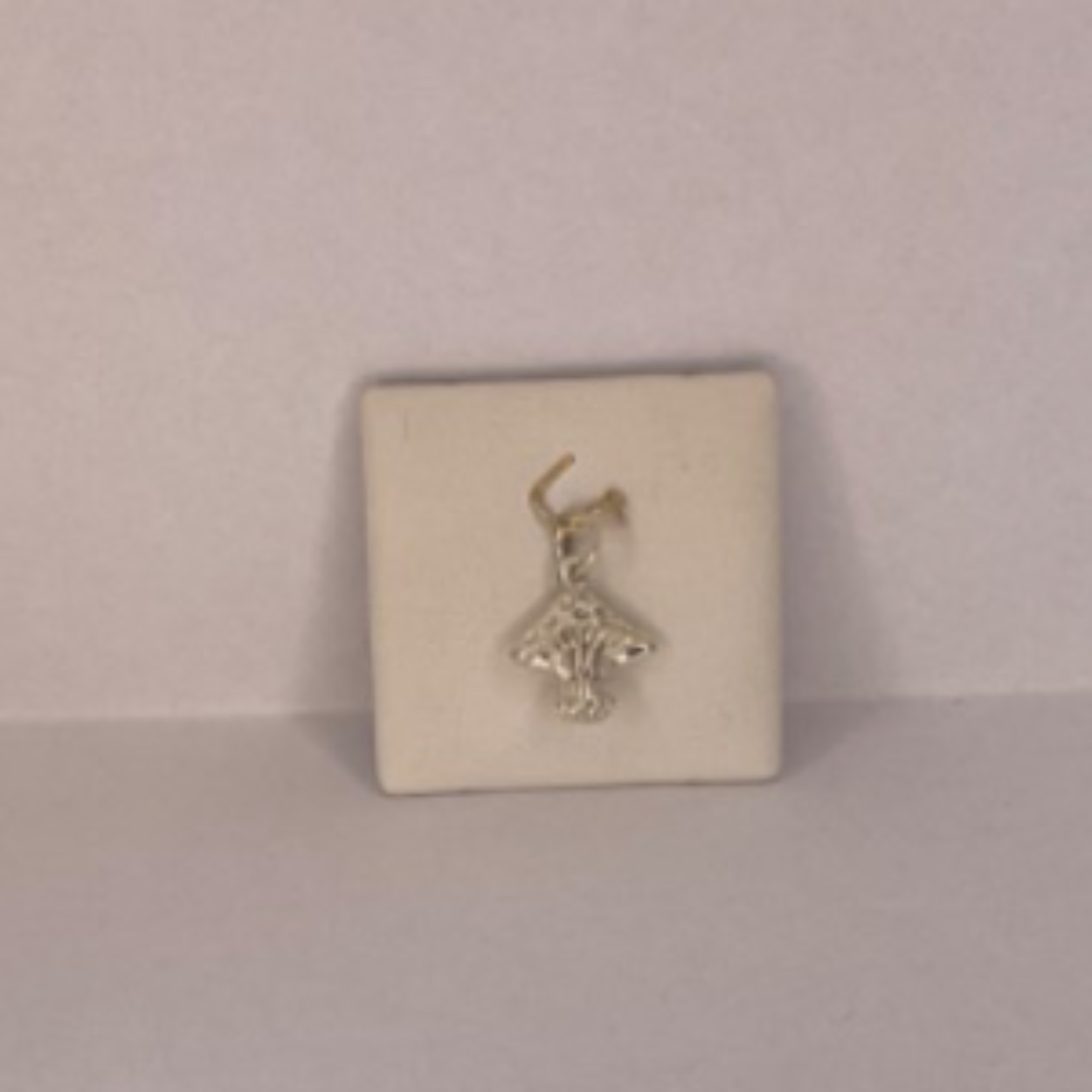 Paddestoel zilver bedel 
