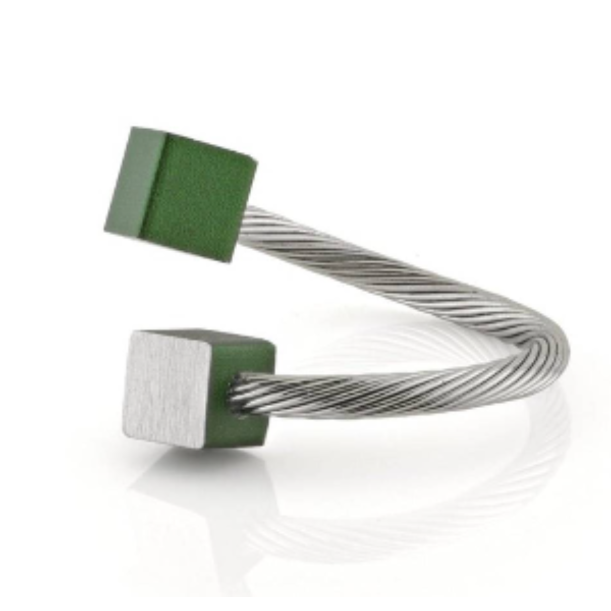 Clic Creations Aluminium ring , groene kubusjes. Gemakkelijk: One size fits most! 