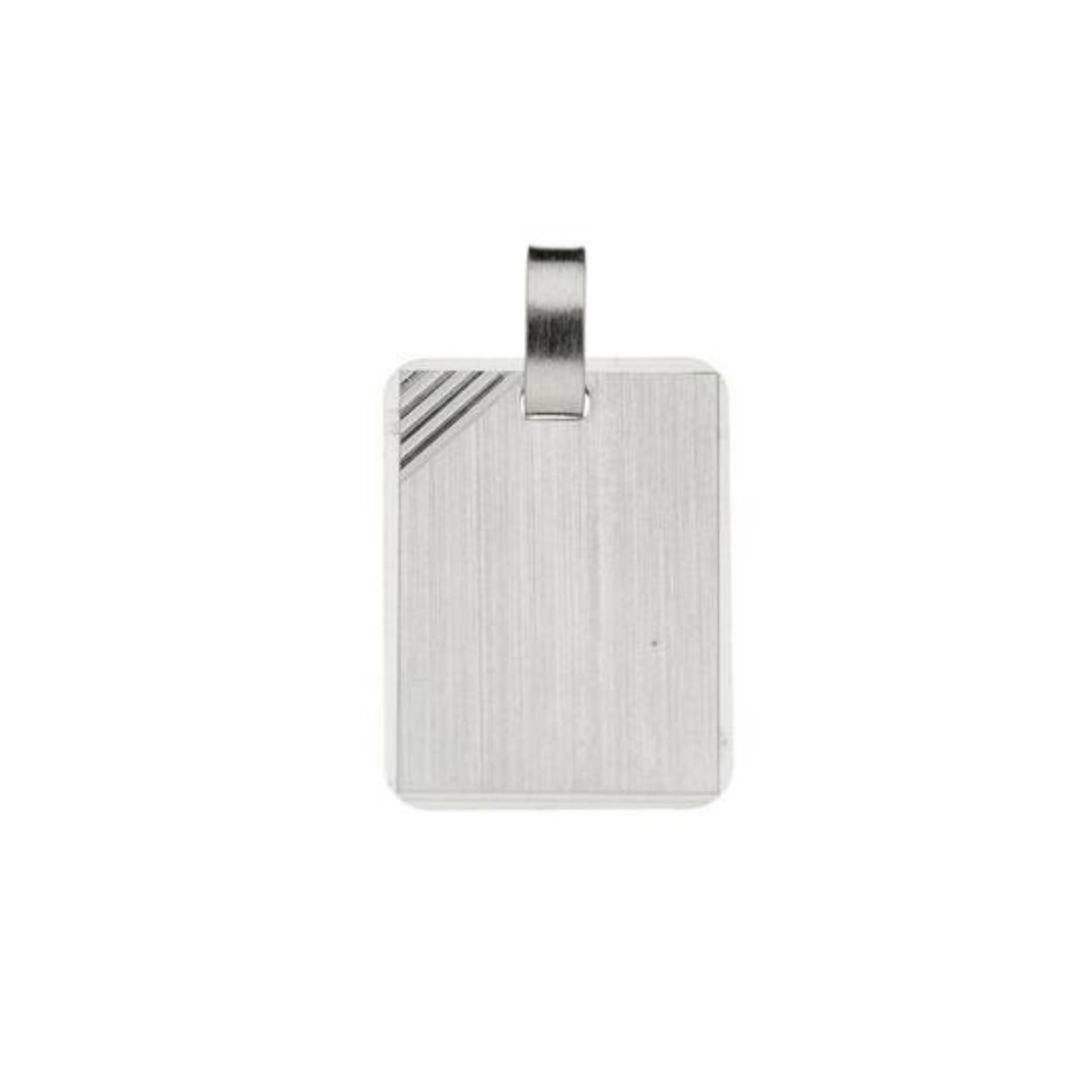Zilver graveerplaat rechthoek 19 x 14 mm