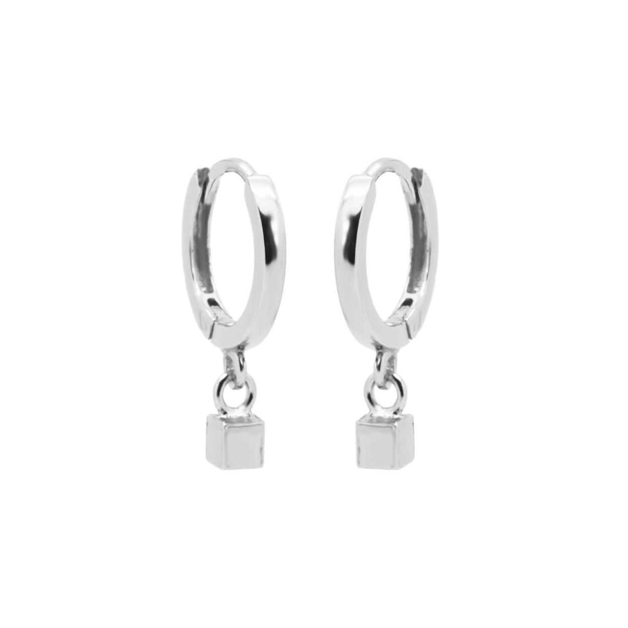 Hinged Hoops Symbols LAURA Silver