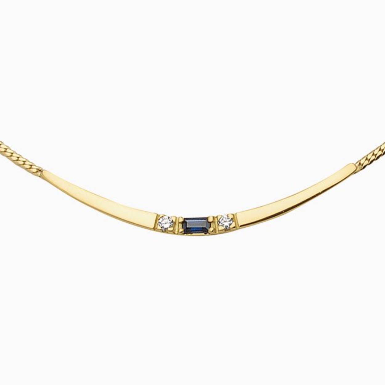 Collier Baguette, 14 karaat goud met briljant geslepen diamant en saffier.

Diamant kwaliteit Top Wesselton VVS/VS

C1014 Collier 3 steens met 0,10 crt. diamant en 0,25 crt. saffier. Prijs: € 2401,-
C1014 Collier 5 steens met 0,15 crt. diamant en 0,50 crt. saffier. Prijs: € 2721,-

Ook verkrijgbaar:

met robijn (vraag uw juwelier naar de prijs).
Bijpassende ring R1014, oorknoppen OK1014 of oorknoppen OK1520 en hanger H1520.
 

 

 

 
Collier Baguette, 14 karaat goud met briljant geslepen diamant en saffier.

Diamant kwaliteit Top Wesselton VVS/VS

C1014 Collier 3 steens met 0,10 crt. diamant en 0,25 crt. saffier. Prijs: € 2401,-
C1014 Collier 5 steens met 0,15 crt. diamant en 0,50 crt. saffier. Prijs: € 2721,-

Ook verkrijgbaar:

met robijn (vraag uw juwelier naar de prijs).
Bijpassende ring R1014, oorknoppen OK1014 of oorknoppen OK1520 en hanger
