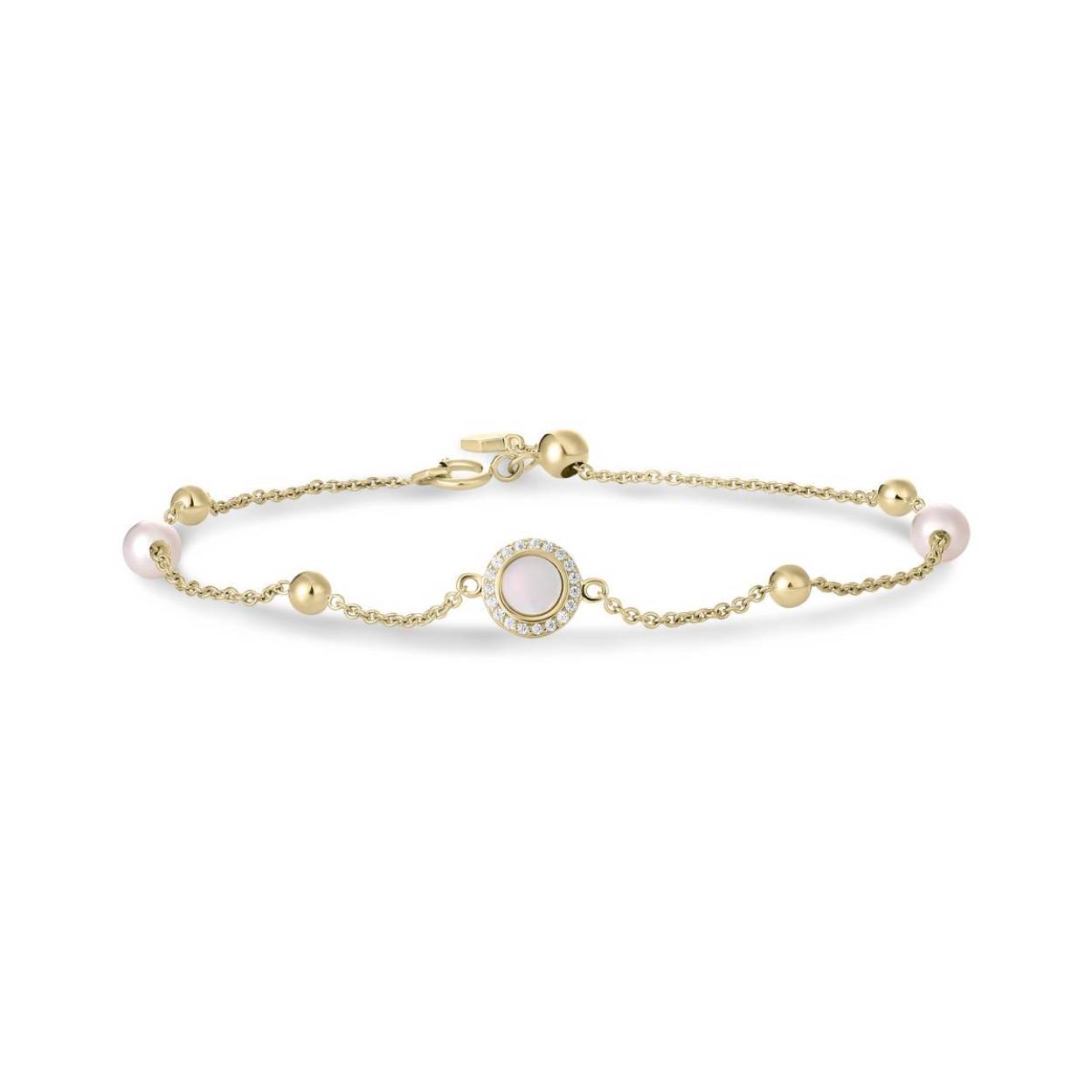 Gisser Gouden Armband fresh water pearl 18,5cm