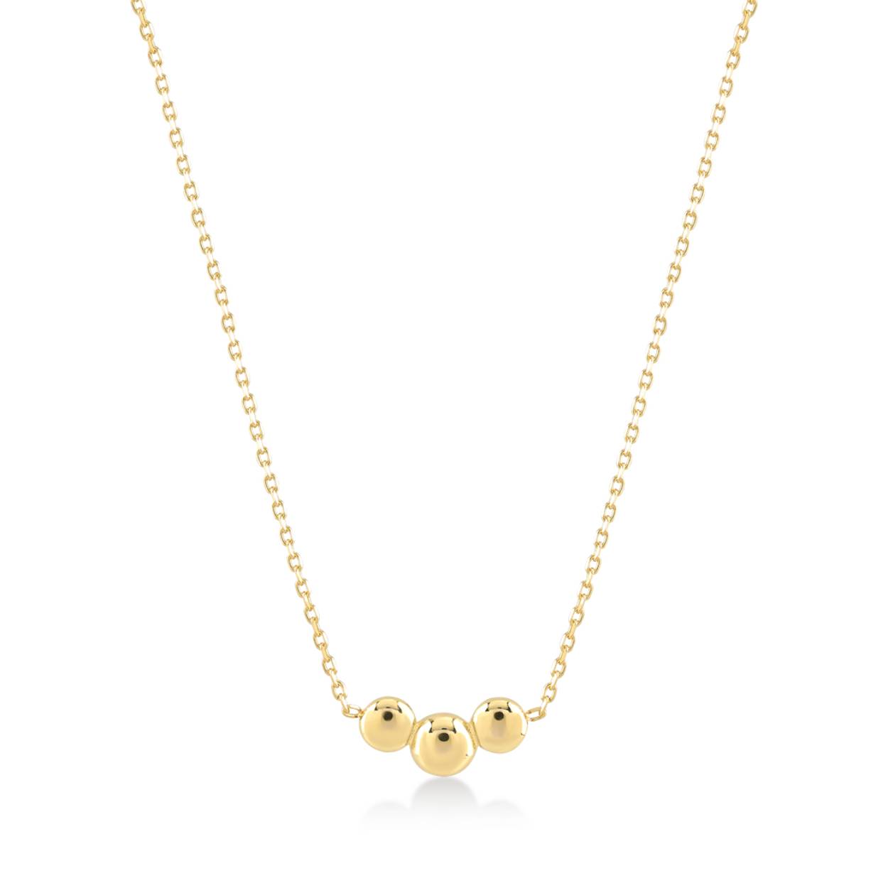 Swing Jewels 14 karaats gouden collier met 3 rondjes. Lengte 41-44 cm en voorzien van degelijke karabijnsluiting.