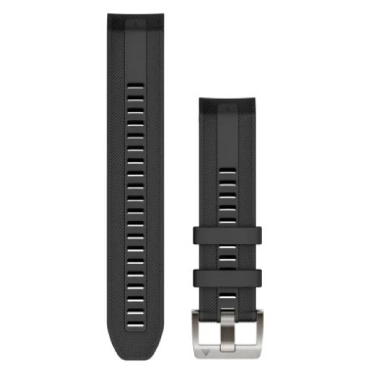 Siliconen Garmin band in zwart passend bij de Garmin Marq modellen. Lengte van instelbare bandje is 134 mm. Lengte van gesp is 98 mm.