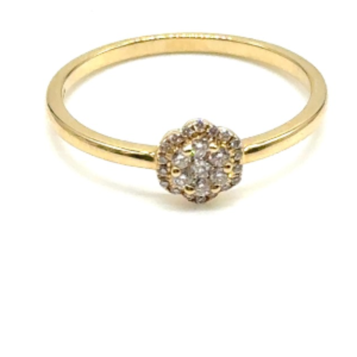 14k geelgouden diamanten ring met 0.14 caraat. tw/si.