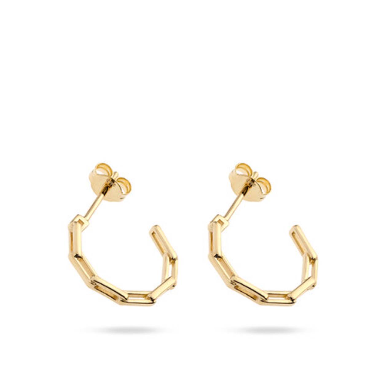 14k geelgoud creool paperclip style