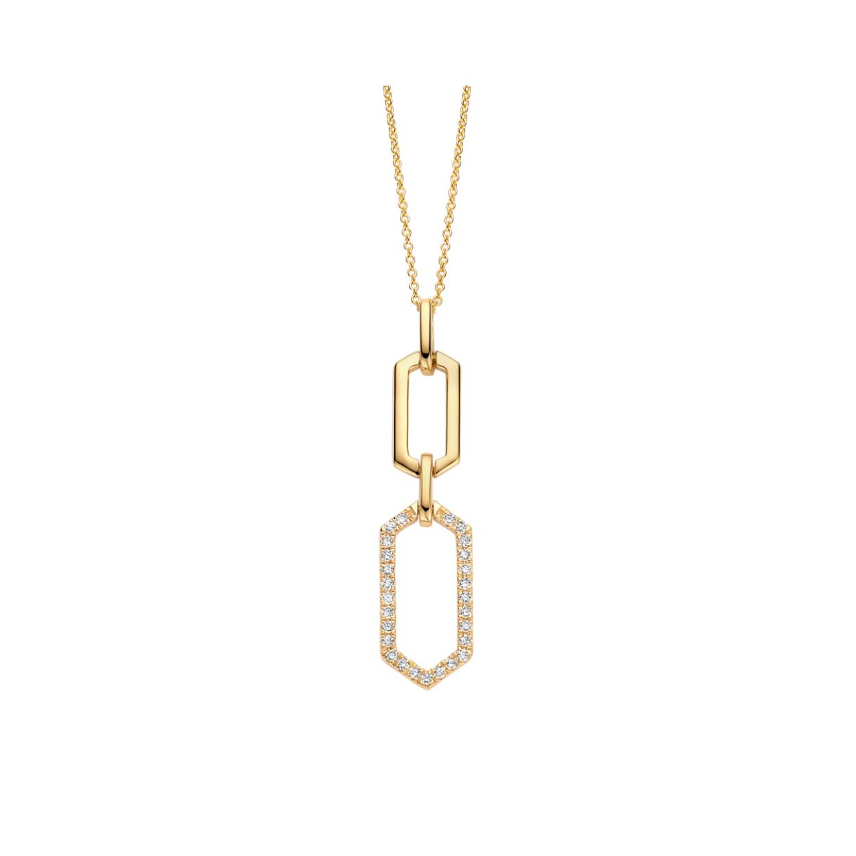 Ketting met hanger in goud 18kt met diamanten