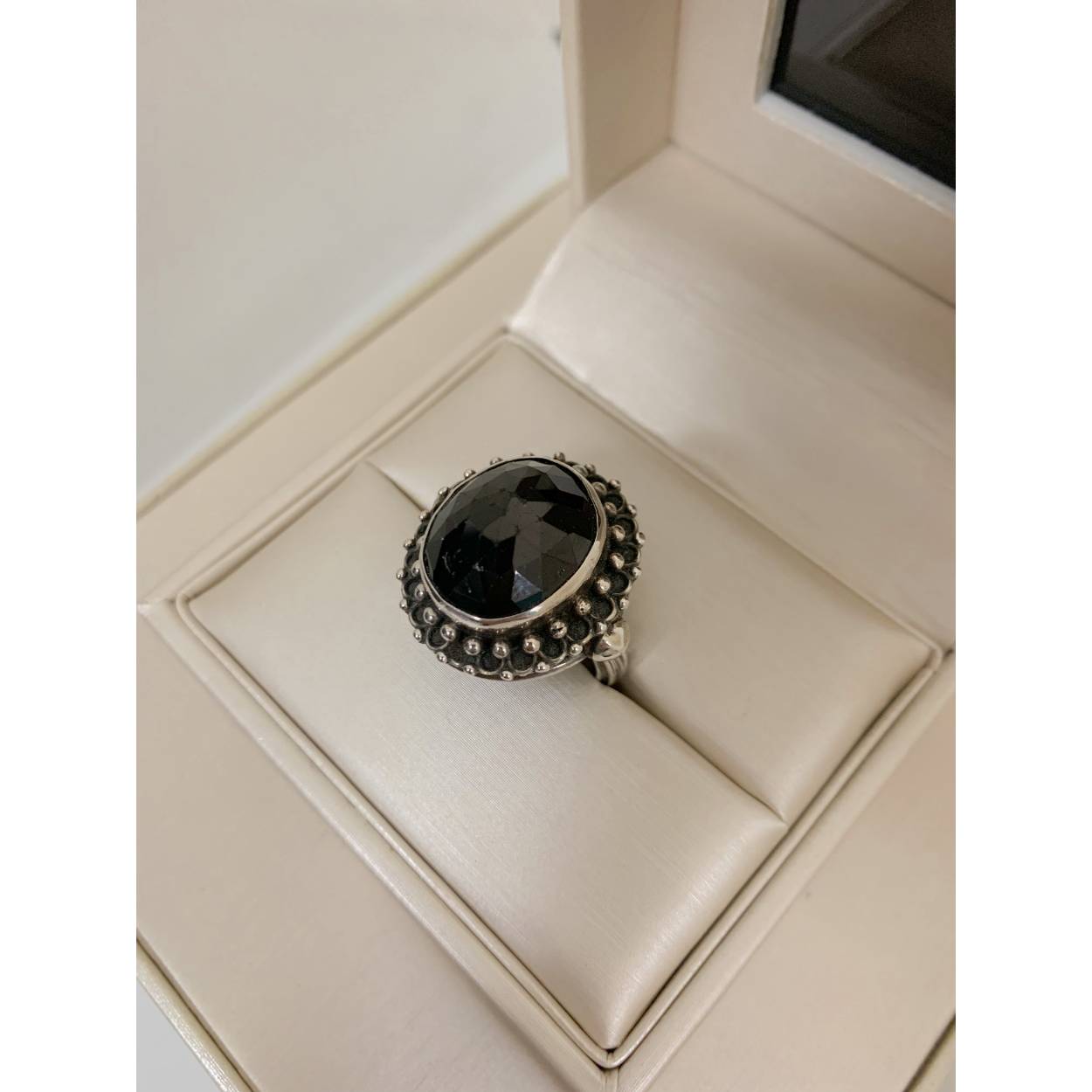 VINTAGE zilveren ring - onyx sxteen