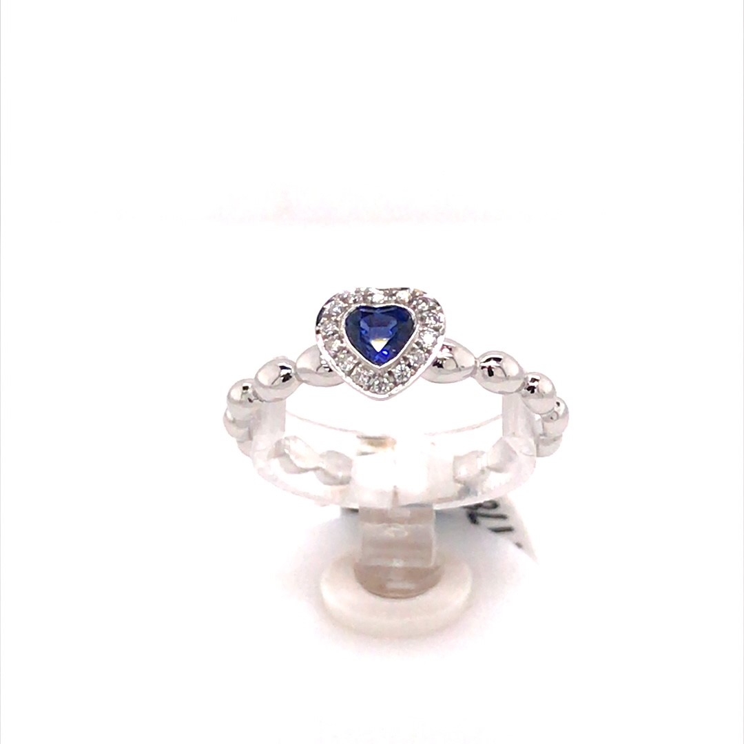 Artur Scholl 18krt witgouden ring met diamant en saffier