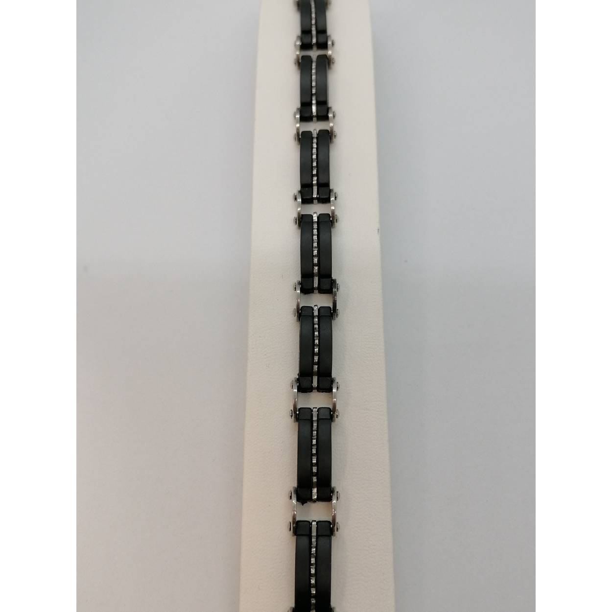 staal armband  met leer 