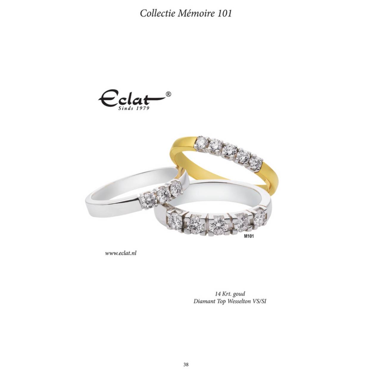 Alliance ring 3x0.03ct maat 54