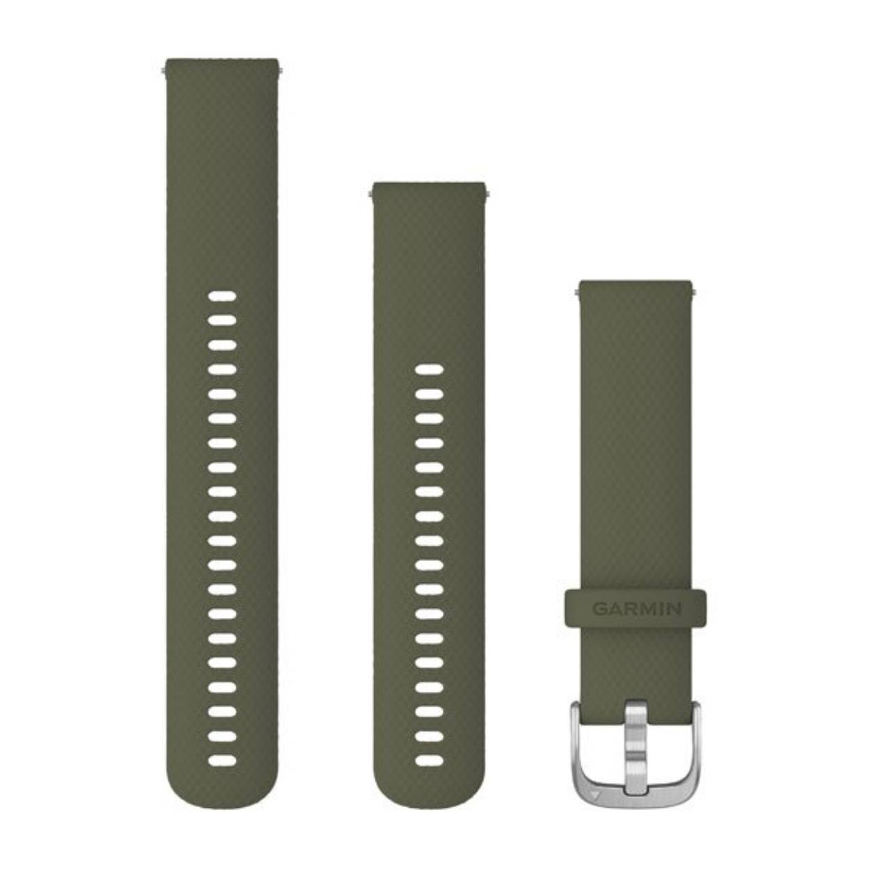 Garmin Bandje met snelsluiting (20 mm). Moss met zilverkleurige gesp