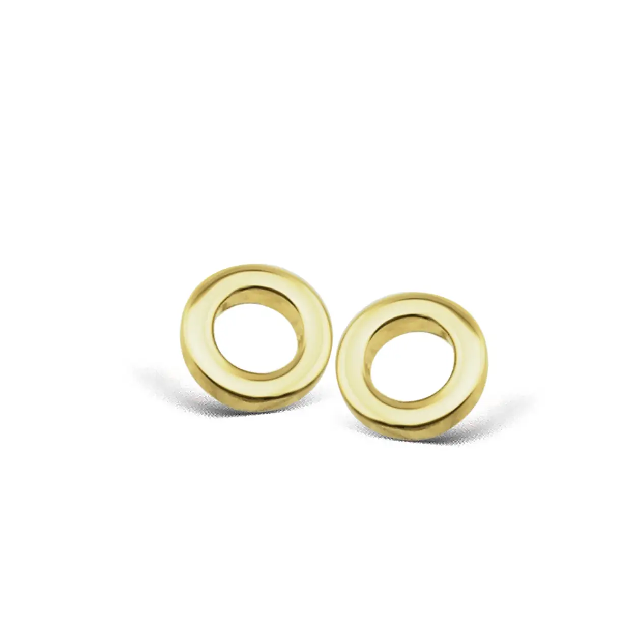 Zilver vergulde oorknoppen in vorm van een cirkel