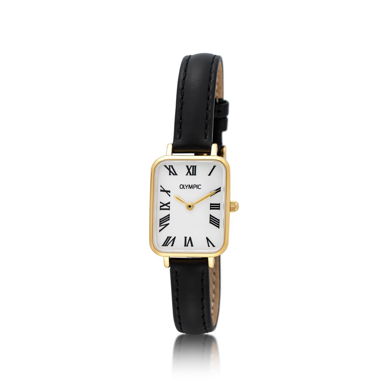 Olympic OL66DDL009 TILLY Horloge - Double - Leer - Romeins - 20x26mm 
Dit unieke Olympic horloge met artikelnummer: OL66DDL009 is een stijlvol dameshorloge. De goudkleurige rechthoekige stalen kast heeft een gladde bezel en een zilverwitte wijzerplaat. De uursaanduiding is verfijnd door de strakke wijzers en de romeinse cijfers. Dit geeft het horloge een chique uiterlijk. Aan de stalen kast zit een fijne zwarte lerenband met een gespsluiting. Het horloge heeft een mineraalglas, een afmeting van 20x26mm en is 3ATM.

Waterdichtheid 10ATM
Dit horloge is bestand tegen water bij het zwemmen en douchen. Dit horloge is niet bestand tegen (grote) waterdruk dus je kunt er niet mee duiken.
Waterdichtheid  5ATM
Dit horloge is regen en spatwaterdicht. Niet geschikt om mee te zwemmen en douchen.
Waterdichtheid 3ATM
Dit horloge is spatwaterdicht. Niet geschikt om mee te zwemmen en douchen.

Het merk:
Een mooi horloge hoeft niet duur te zijn! Het Nederlandse horlogemerk Olympic levert stoere chronografen, slimline series, digitale uurwerken en elegante dameshorloges. De prijs-kwaliteitverhouding staat bij Olympic hoog in het vaandel met prijzen die uiteenlopen van € 34,95 tot en met € 159,00.

100% Nederlands ontwerp, waterdicht en standaard 3 jaar fabrieksgarantie.

Specificaties:
- Rechthoekige kast 20x26mm
- Stalen horlogekast
- Zilverwitte wijzerplaat
- Zwarte lerenband
- 3ATM 
- Standaard 3 jaar fabrieksgarantie
- Mineraalglas