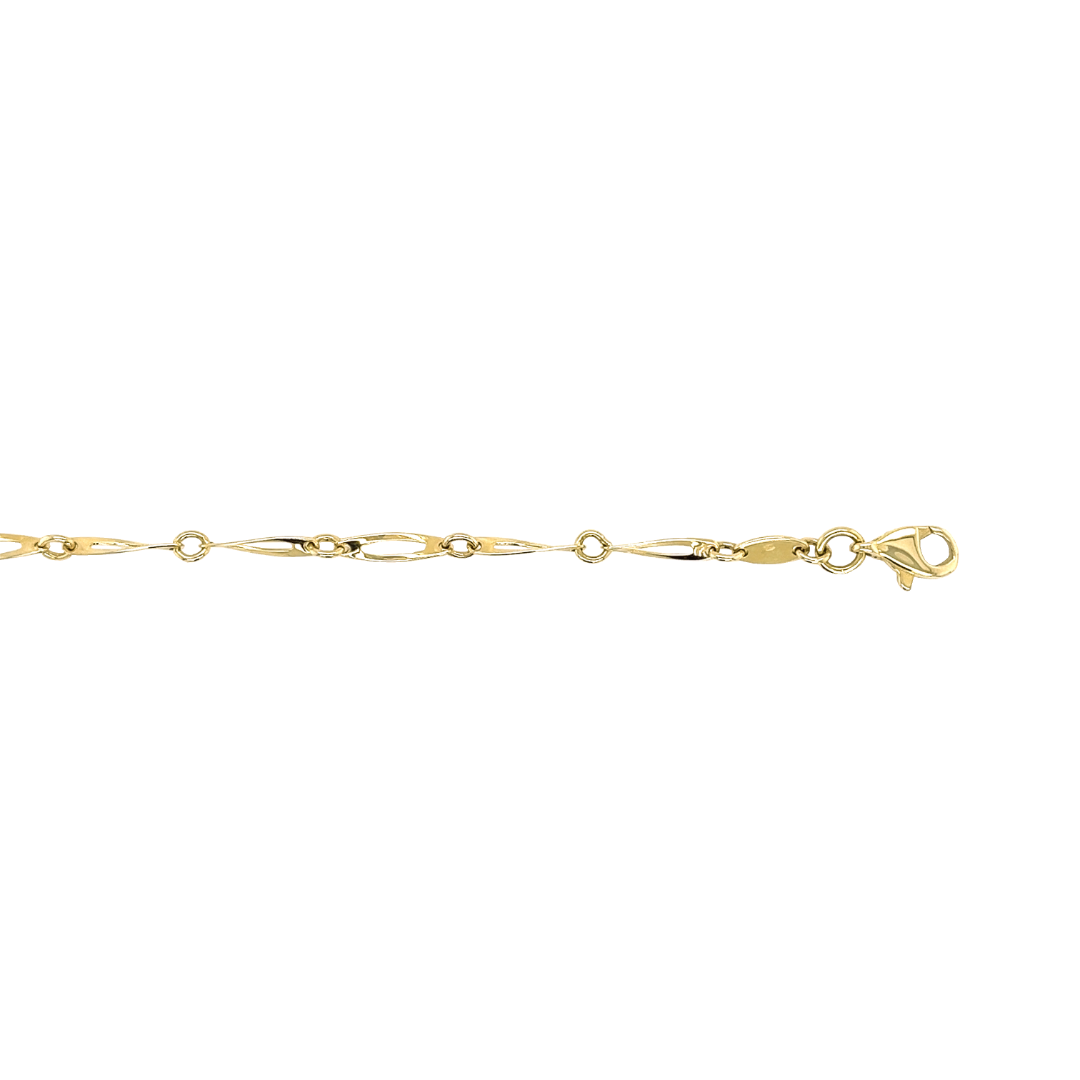 Deze geel gouden armband heeft een fijne uitstraling, maar is stevig en solide gemaakt, de schakels zijn namelijk massief. De armband is volledig glad gepolijst. 

Armband GAS154WRSM is een set met collier GCS121WRSM.
