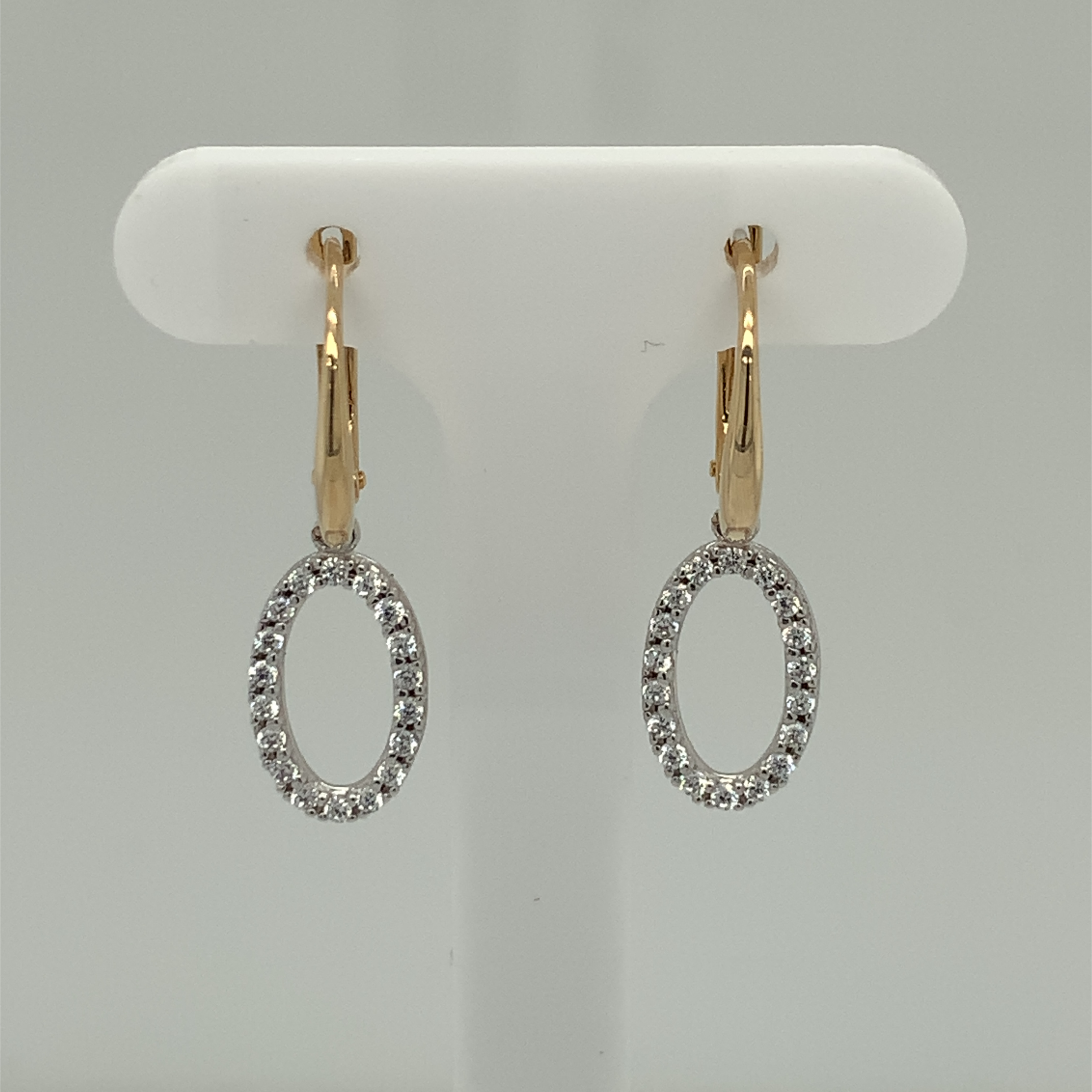 Prachtige bicolor oorhangers met zirkonia