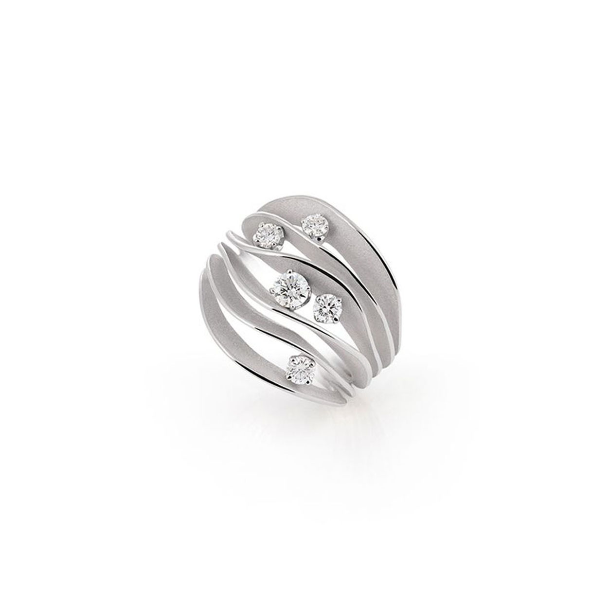 Dune Precious Series Ring, 18Kt White Ice Gold met diamanten 0.55ct.