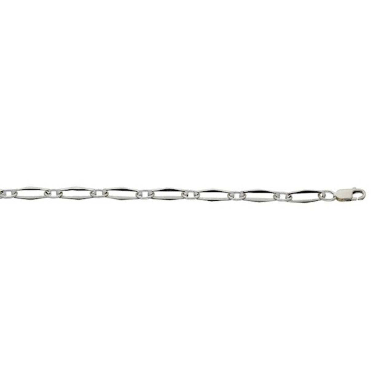 Zilveren schakelarmband 19 cm 'closed for ever' schakel, zeer geschikt om bedels aan te hangen.