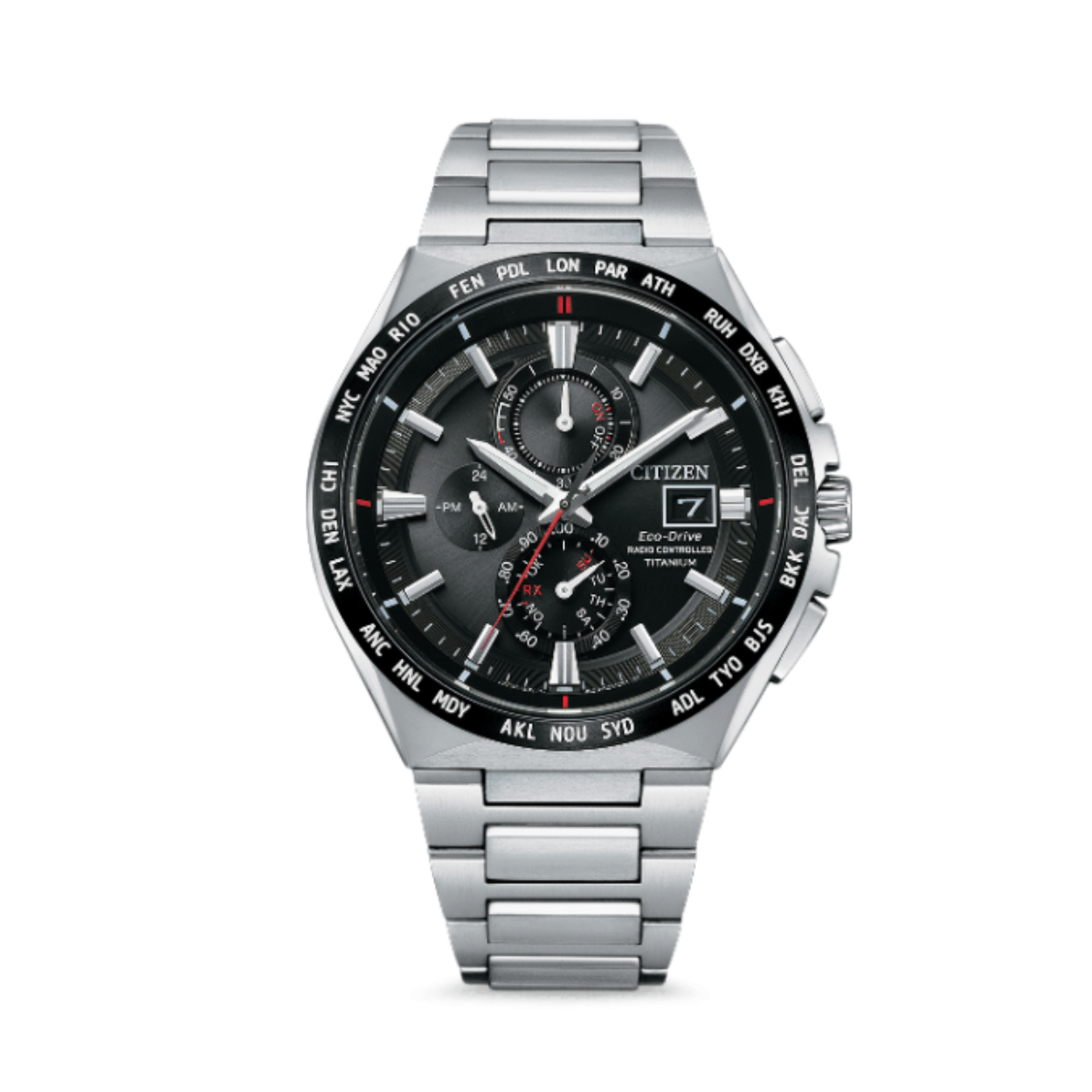 Dit Citizen horloge heeft een titanium kast met een diameter van 45mm en is voorzien van een titanium band. Saffier glas. 

Het horloge is 10ATM. Verder wordt het horloge geleverd met 2 jaar garantie.