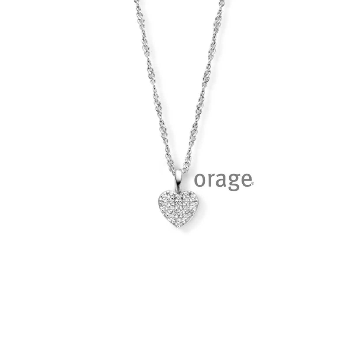 Getorste zilveren ketting (42 cm) + zilveren hanger met zirkonium - Bijpassende ring en oorstekers ook verkrijgbaar