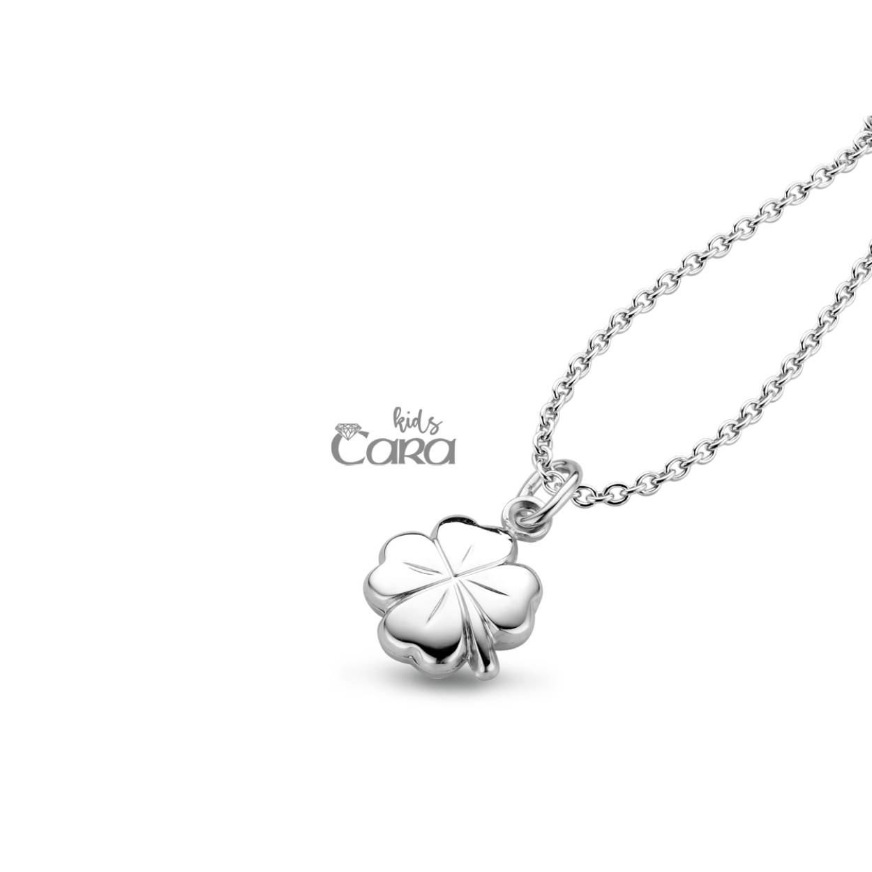 Cara hanger wit goud 18k klaver - bijpassende ketting eveneens verkrijgbaar