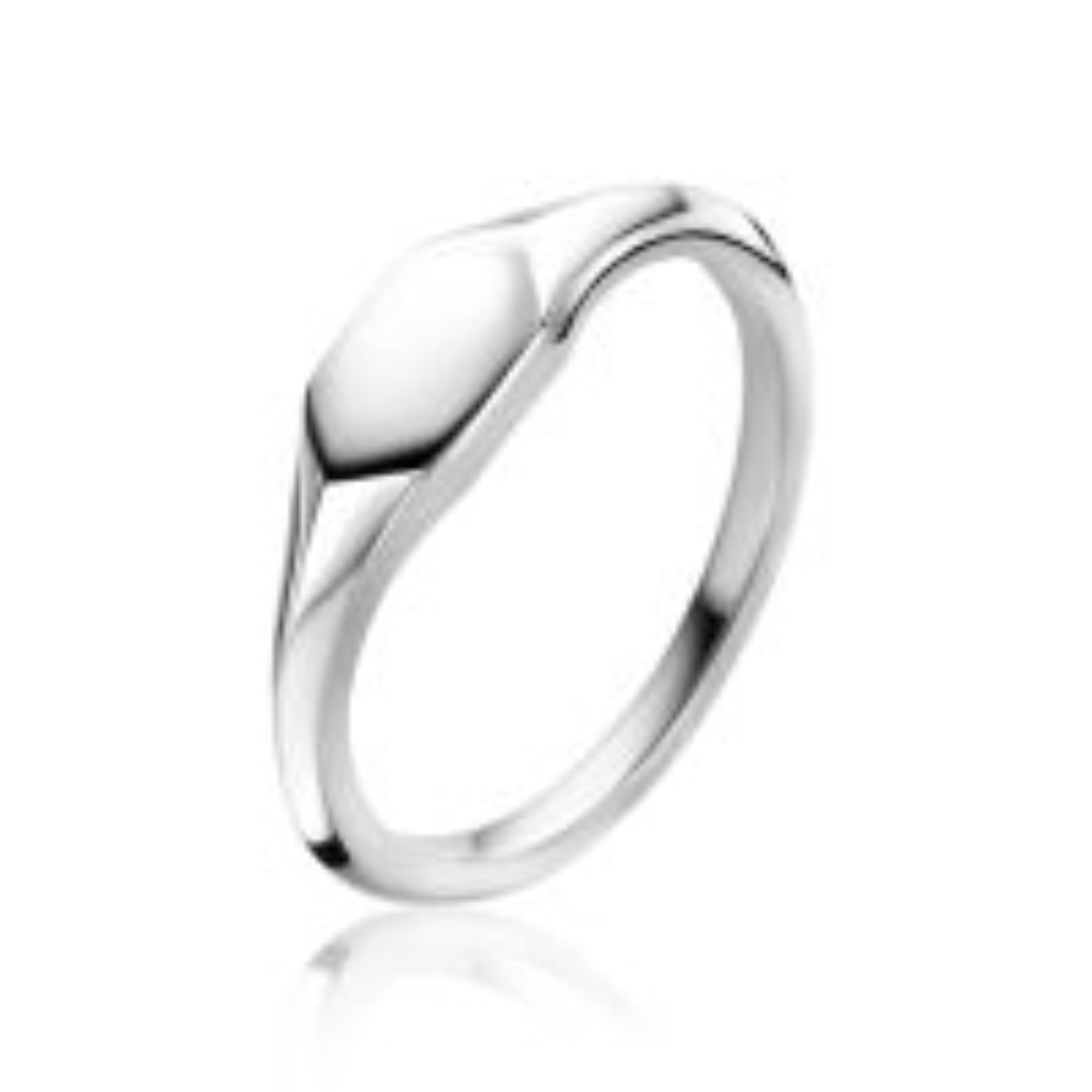 Zinzi zilv monogram ring zeshoek