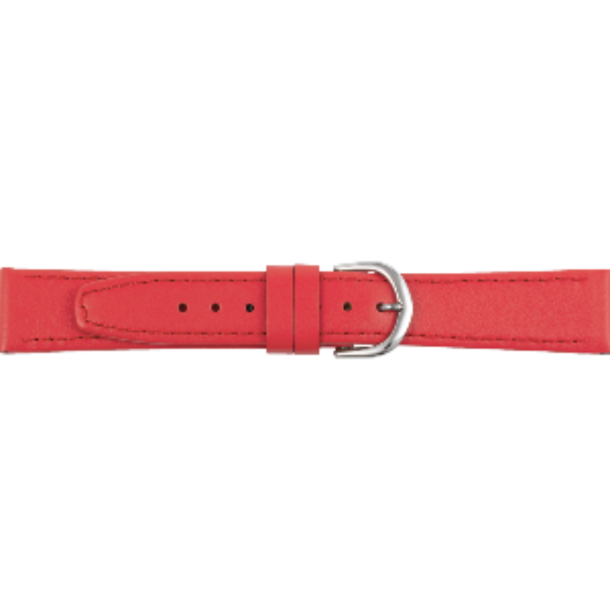 leren horlogeband 14mm rood met stiksel