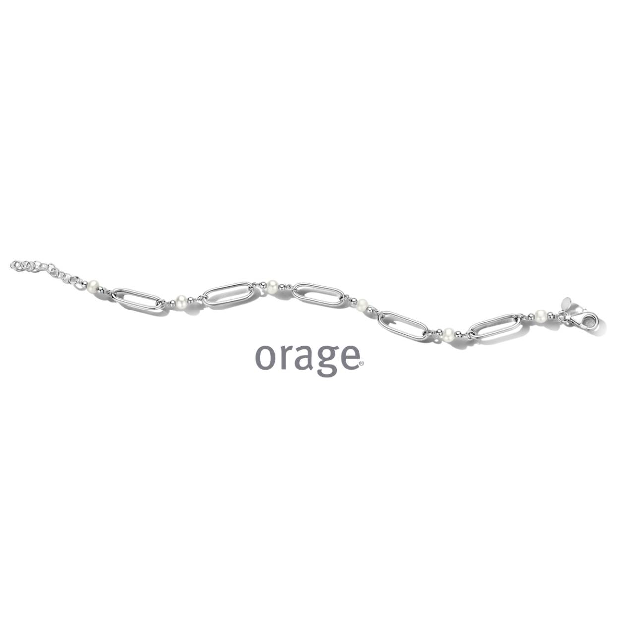 Zilveren armband (18 + 3 cm) met zoetwaterparels van het merk Orage
Bijpassende collier ook verkrijgbaar